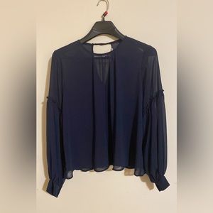 Navy sheer blouse